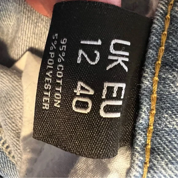 NWT Vintage Wash Denim Longline Turn Up Boyfriend Shorts Size 8 (UK size 12) - Picture 7 of 11